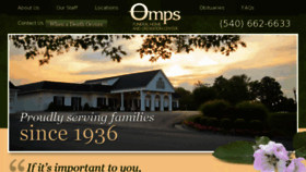 What Ompsfuneralhome.com website looked like in 2018 (5 years ago)