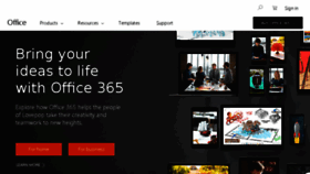 What Office365.com website looked like in 2018 (5 years ago)