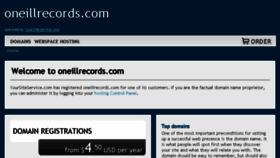 What Oneillrecords.com website looked like in 2018 (5 years ago)