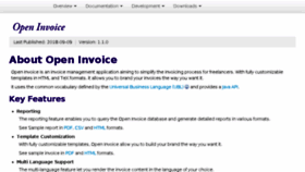What Openinvoice.org website looked like in 2018 (5 years ago)