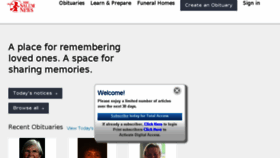 What Obituaries.salemnews.com website looked like in 2018 (5 years ago)