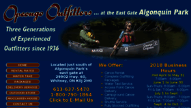 What Opeongooutfitters.com website looked like in 2018 (5 years ago)
