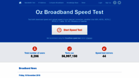 What Ozspeedtest.com website looked like in 2018 (5 years ago)