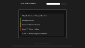 What One-tvshows.eu website looked like in 2018 (5 years ago)