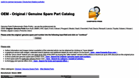 What Oe-parts-catalog.genuine-car-parts.eu website looked like in 2018 (5 years ago)