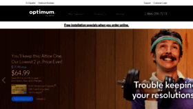What Optimum.com website looked like in 2019 (5 years ago)