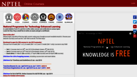 What Onlinecourses.nptel.ac.in website looked like in 2019 (5 years ago)