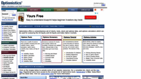 What Optionistics.com website looked like in 2019 (5 years ago)