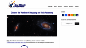What Oneminuteastronomer.com website looked like in 2019 (5 years ago)