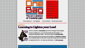 What Onebag.com website looked like in 2019 (5 years ago)