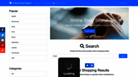 What Onlineshopsearch.com website looked like in 2019 (4 years ago)