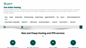 What One-dollar-hosting.com website looked like in 2019 (4 years ago)