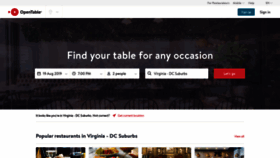 What Opentable.com.au website looked like in 2019 (4 years ago)
