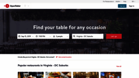 What Opentable.ca website looked like in 2019 (5 years ago)