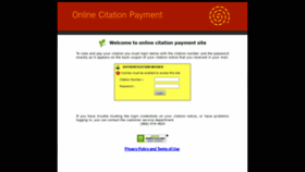 What Onlinecitationpayment.com website looked like in 2019 (4 years ago)