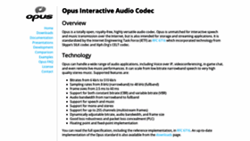 What Opus-codec.org website looked like in 2019 (4 years ago)