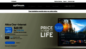 What Optimumonline.com website looked like in 2019 (4 years ago)