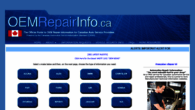 What Oemrepairinfo.ca website looked like in 2019 (5 years ago)