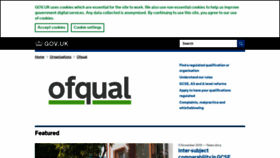 What Ofqual.gov.uk website looked like in 2019 (4 years ago)