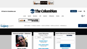 What Obits.columbian.com website looked like in 2019 (4 years ago)