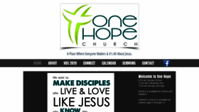 What One-hope-church.com website looked like in 2019 (4 years ago)