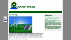 What Onegreenhome.org website looked like in 2019 (4 years ago)