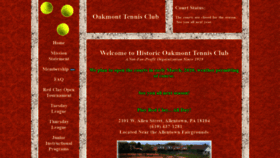 What Oakmonttennis.com website looked like in 2020 (4 years ago)