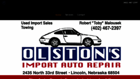 What Olstonsimportautorepair.com website looked like in 2020 (6 years ago)