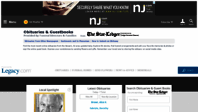 What Obits.nj.com website looked like in 2020 (4 years ago)