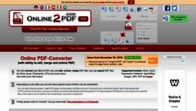 What Online2pdf.com website looked like in 2020 (4 years ago)