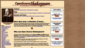 What Opensourceshakespeare.org website looked like in 2020 (4 years ago)