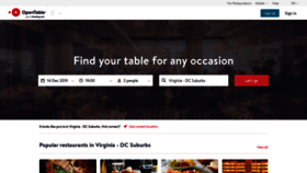 What Opentable.ie website looked like in 2020 (4 years ago)