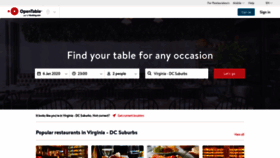 What Opentable.co.uk website looked like in 2020 (4 years ago)