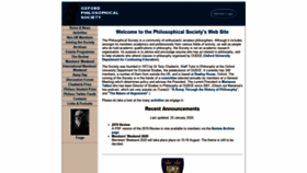 What Oxfordphilsoc.org website looked like in 2020 (4 years ago)