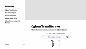 What Ogham.co website looked like in 2020 (4 years ago)