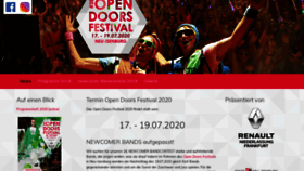What Open-doors-festival.de website looked like in 2020 (4 years ago)