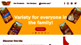 What Oreida.com website looked like in 2020 (4 years ago)