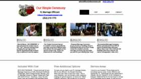 What Oursimpleceremony.com website looked like in 2020 (4 years ago)