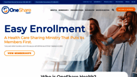 What Onesharehealth.com website looked like in 2020 (3 years ago)