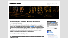What Ourfiniteworld.com website looked like in 2020 (5 years ago)
