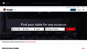 What Opentable.ca website looked like in 2020 (5 years ago)