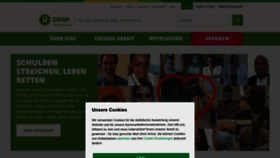What Oxfam.de website looked like in 2020 (3 years ago)