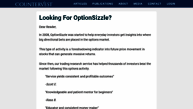 What Optionsizzle.com website looked like in 2020 (3 years ago)
