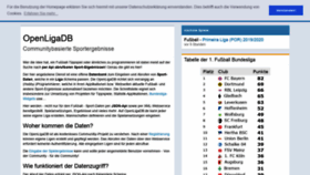 What Openligadb.de website looked like in 2020 (3 years ago)