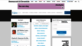 What Obits.democratandchronicle.com website looked like in 2020 (3 years ago)
