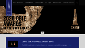 What Obieawards.org website looked like in 2020 (3 years ago)