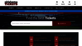What Oklahomatickets.com website looked like in 2020 (3 years ago)