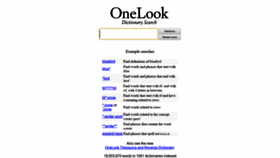 What Onelook.com website looked like in 2020 (3 years ago)