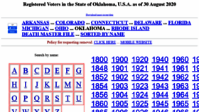 What Oklavoters.com website looked like in 2020 (3 years ago)