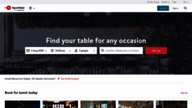 What Opentable.com.au website looked like in 2020 (3 years ago)